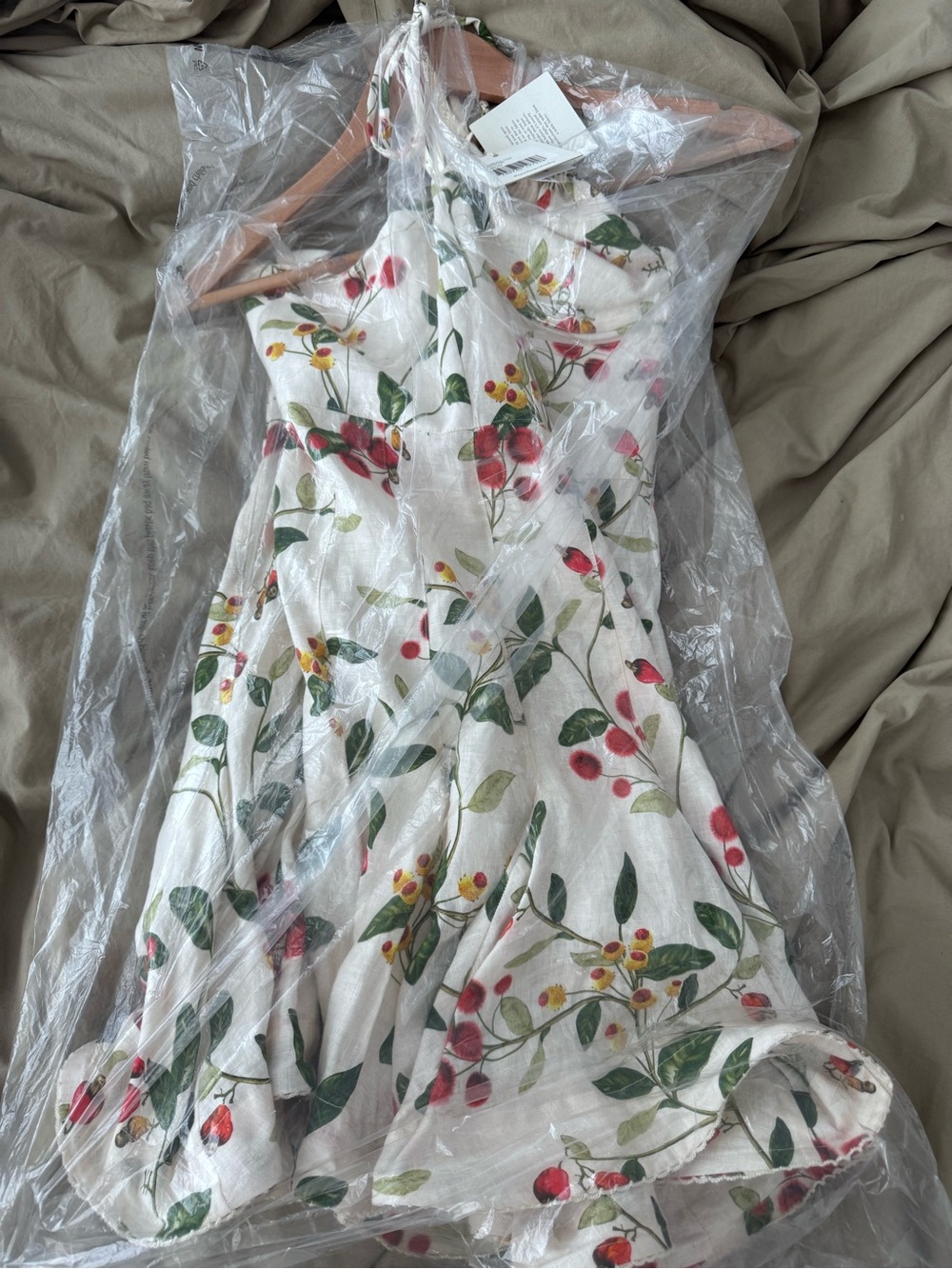 (NWT) Agua Bendita Curandera Anturio Frutal Floral Linen dress - M